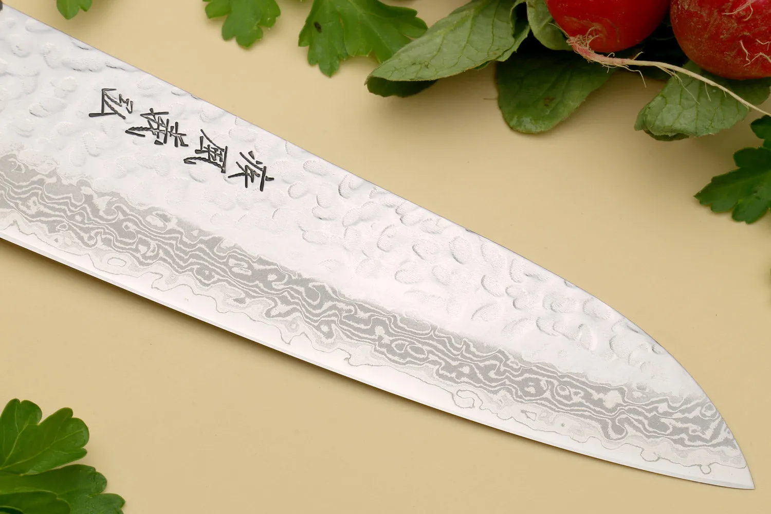 Yoshihiro VG-10 16 Layer Hammered Damascus Stainless Steel Santoku Chef knife