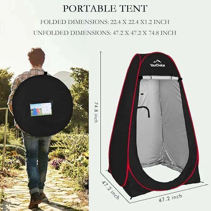 Your Choice Privacy Tent - Pop Up Shower Changing Toilet Tent Portable Camping Privacy Shelters Room 6.2 FT Tall with Carrying Bag for Outdoors Indoors