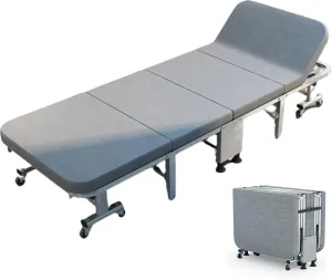 YVYKFZD Folding Camping Cot, 6-Position Camping Bed for Adults, Portable Sleeping Cots with Mattress Supports 330 lbs, for Camping Tent Office Outdoor Travel (Size : 190x60x30cm)