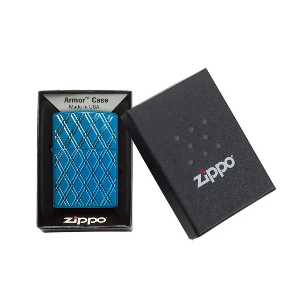 Zippo Armor High Polish Blue Diamonds Lighter