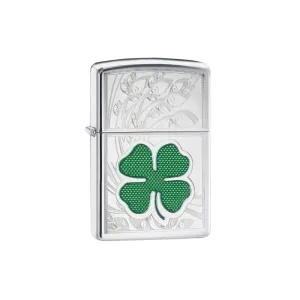 Zippo Clover High Polish Chrome Design Lighter