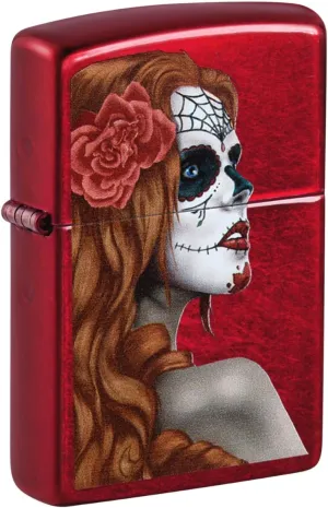 Zippo Day of The Dead Girl Candy Red Apple Pocket Lighter Candy Red Apple