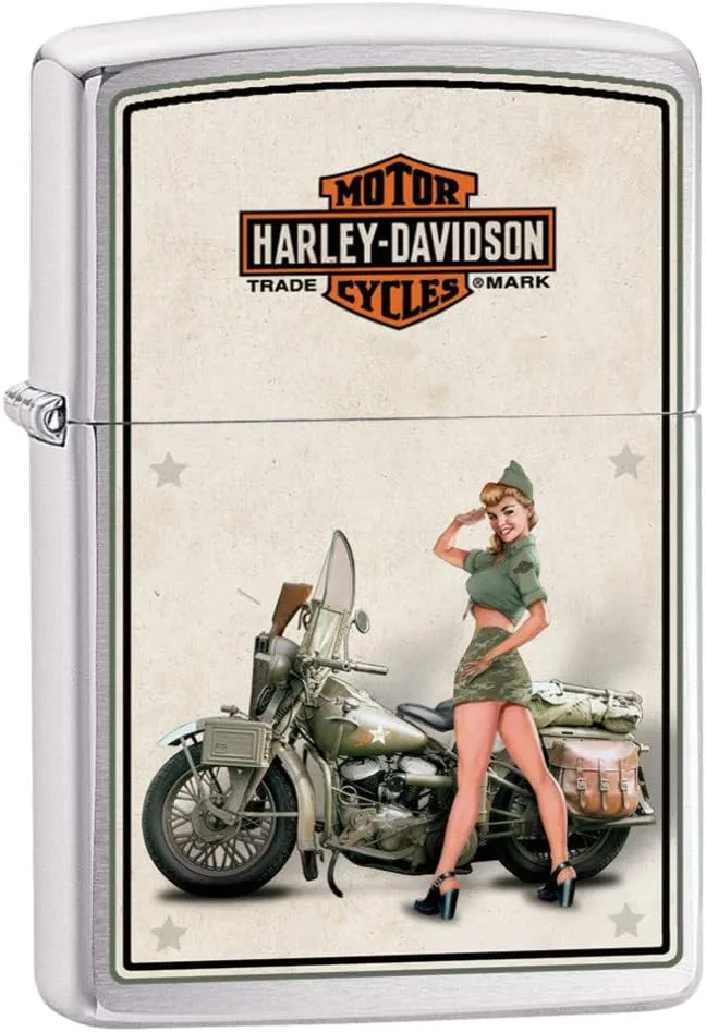 Zippo Harley-Davidson US Army Brushed Chrome Pocket Lighter, One Size