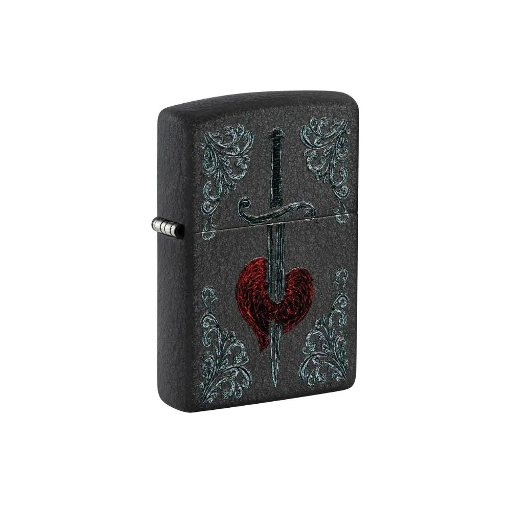 Zippo Heart Dagger Tattoo Design Lighter