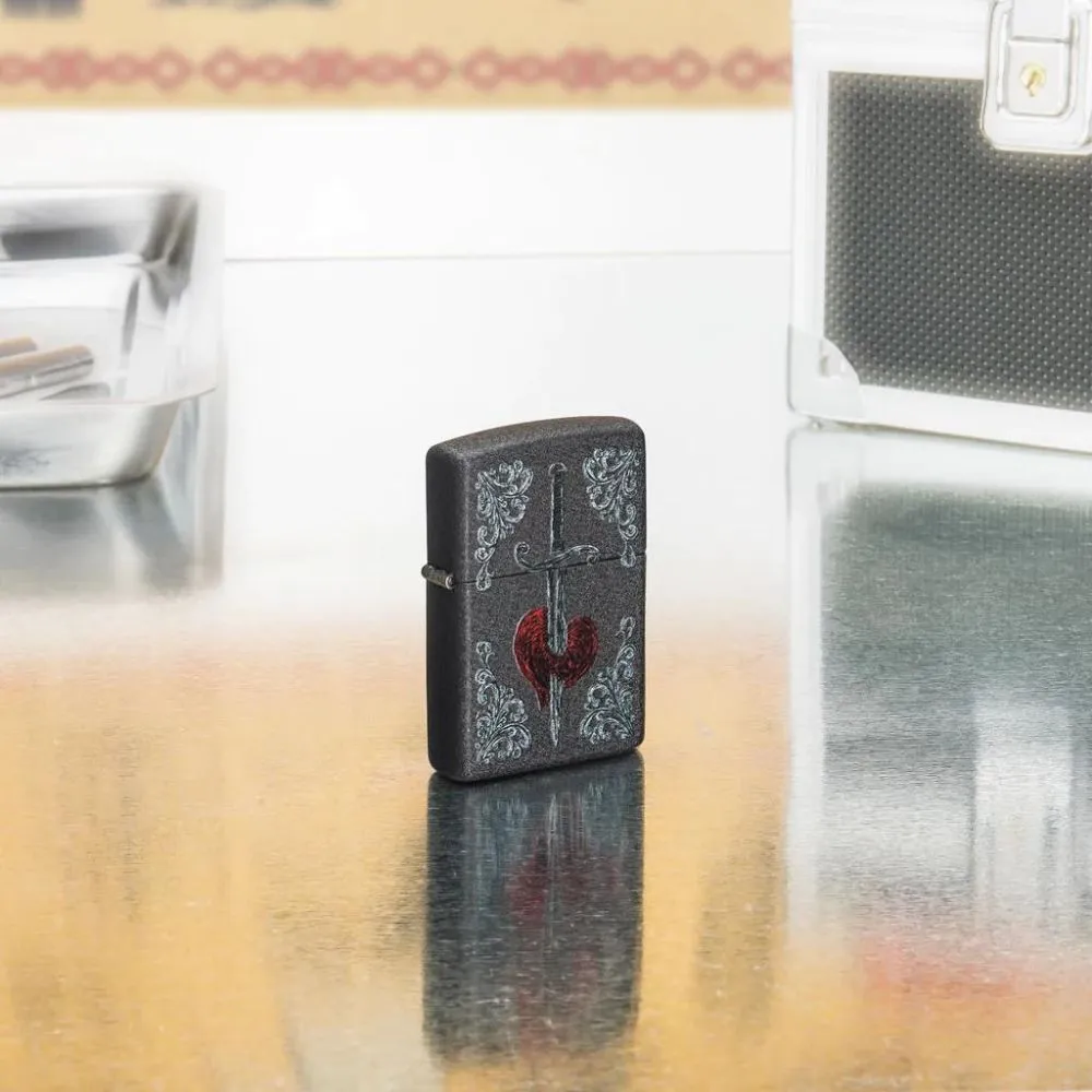 Zippo Heart Dagger Tattoo Design Lighter