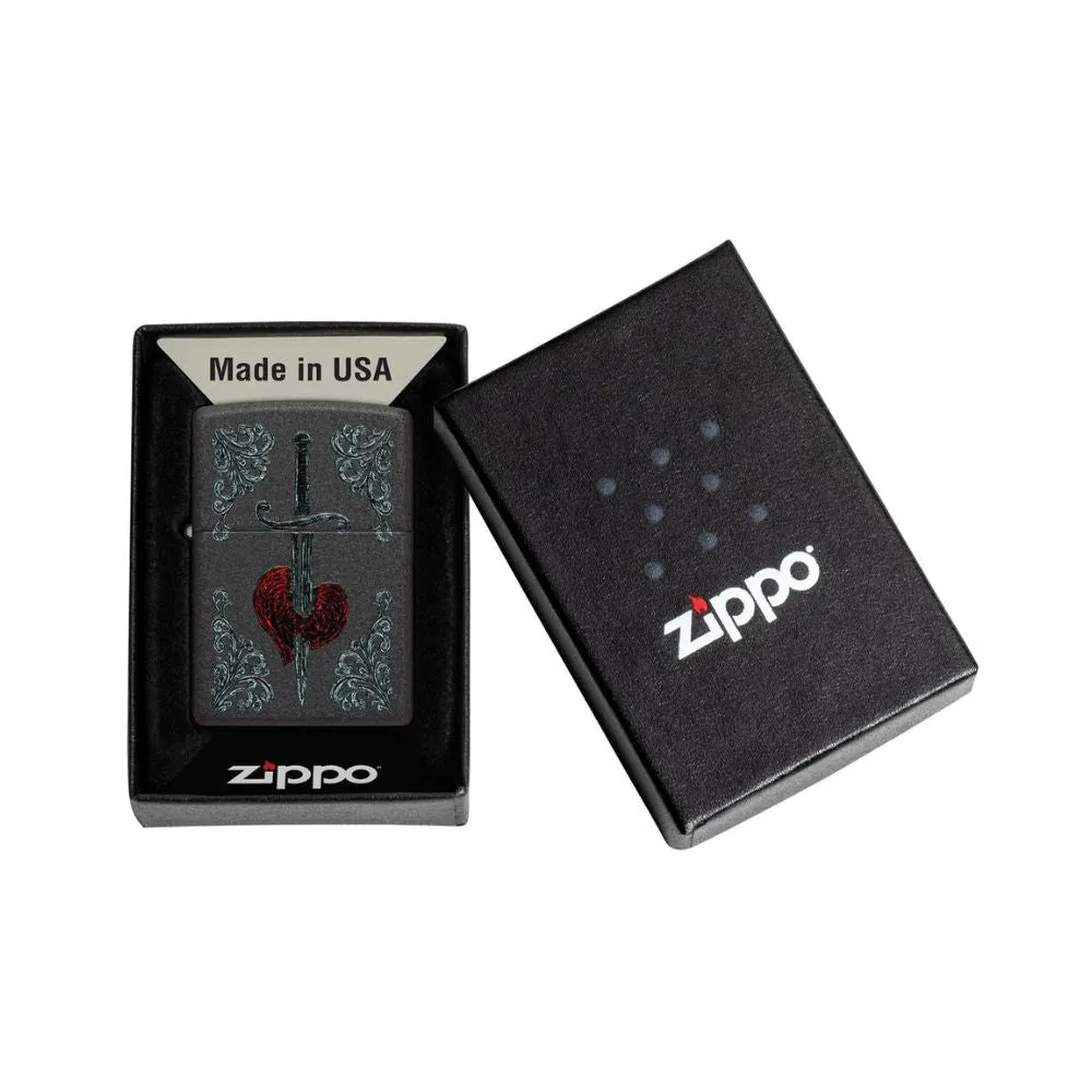 Zippo Heart Dagger Tattoo Design Lighter