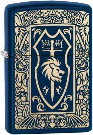 Zippo Heraldic Crest Navy Matte Pocket Lighter