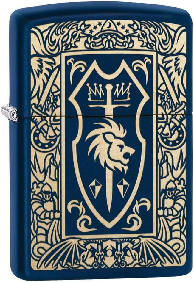 Zippo Heraldic Crest Navy Matte Pocket Lighter