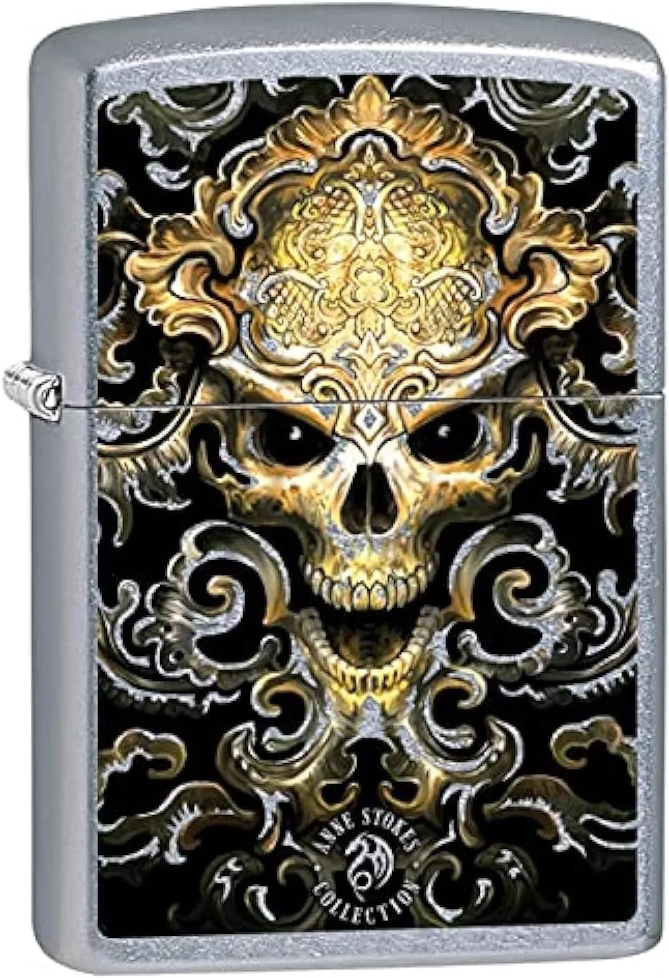 Zippo Lighter: Anne Stokes Skull Design - Street Chrome 79593
