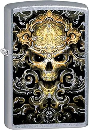 Zippo Lighter: Anne Stokes Skull Design - Street Chrome 79593