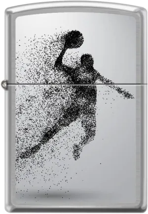 Zippo Lighter- Basketball Player Dunk Brushed Chrome Windproof Lighter #Z5189