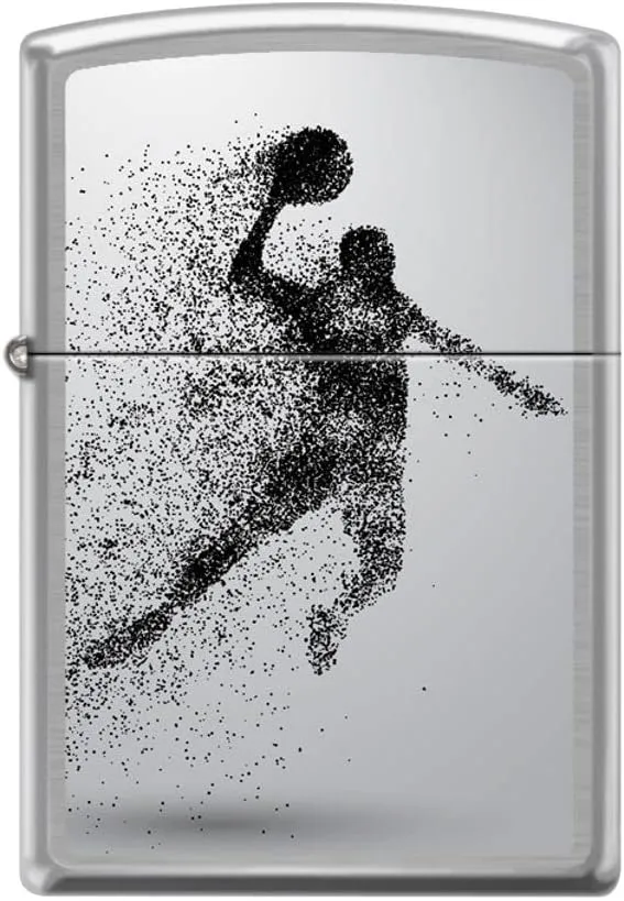 Zippo Lighter- Basketball Player Dunk Brushed Chrome Windproof Lighter #Z5189