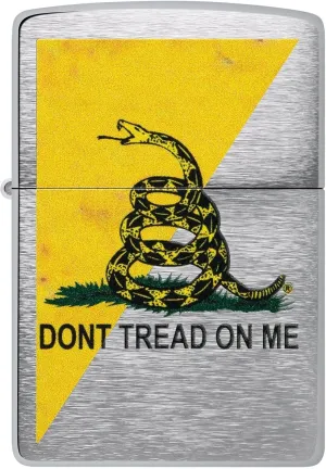 Zippo Lighter Don't Tread On Me Gadsden Flag, Windproof, Custom Designed, Stainless Steel Body
