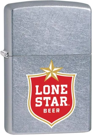 Zippo Lighter: Lone Star Beer Logo - Street Chrome 80934