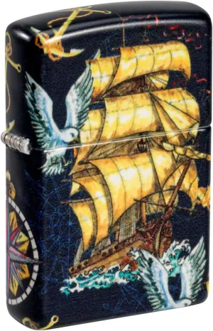 Zippo Lighter: Nautical Design with Ship - 540 Color 48813