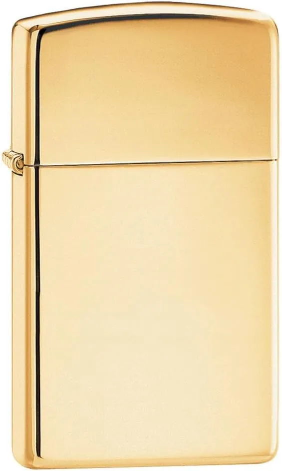 Zippo Lighter - Personalized Customize Message Engrave on Slim Size Windproof Lighter (Polish Brass #1654B)