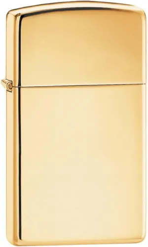 Zippo Lighter - Personalized Customize Message Engrave on Slim Size Windproof Lighter (Polish Brass #1654B)