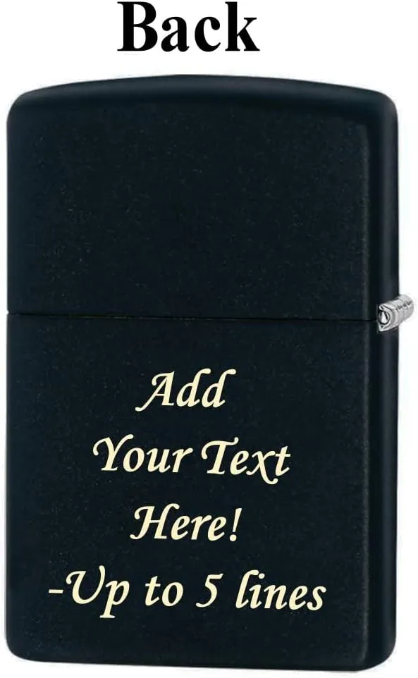 Zippo Lighter - Personalized Message Engraved Backside on Fishing Design Windproof Lighter