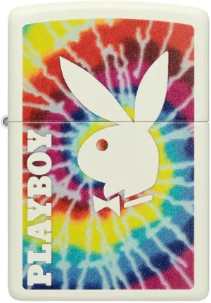 Zippo Lighter Playboy in Tie-Dye Glow in The Dark, Windproof, Custom Designed, Stainless Steel Body