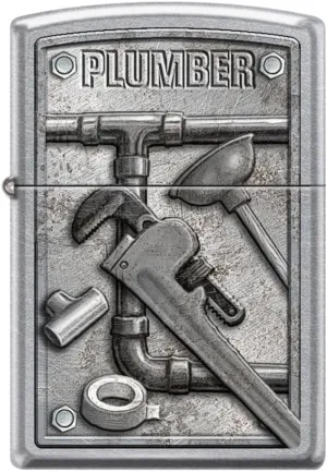 Zippo Lighter- Plumber Street Chrome Windproof Lighter #Z5165