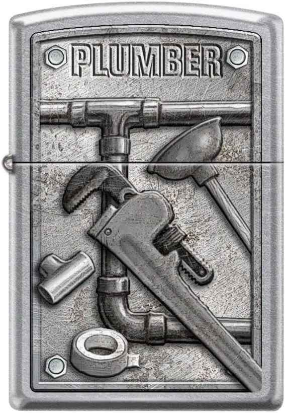 Zippo Lighter- Plumber Street Chrome Windproof Lighter #Z5165