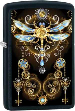 Zippo Lighter: Steampunk Dragonfly - Black Matte 79992