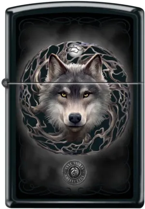 Zippo Lighter- Wolf Moon Black Matte Windproof Lighter #Z5175
