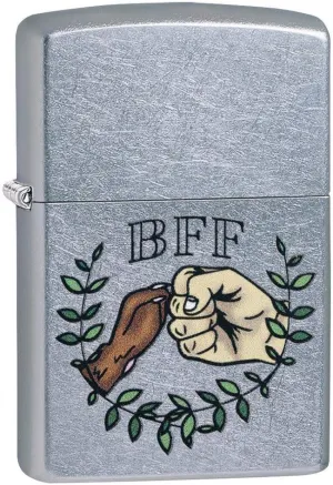 Zippo Paw Bump Design Street Chrome Pocket Lighter
