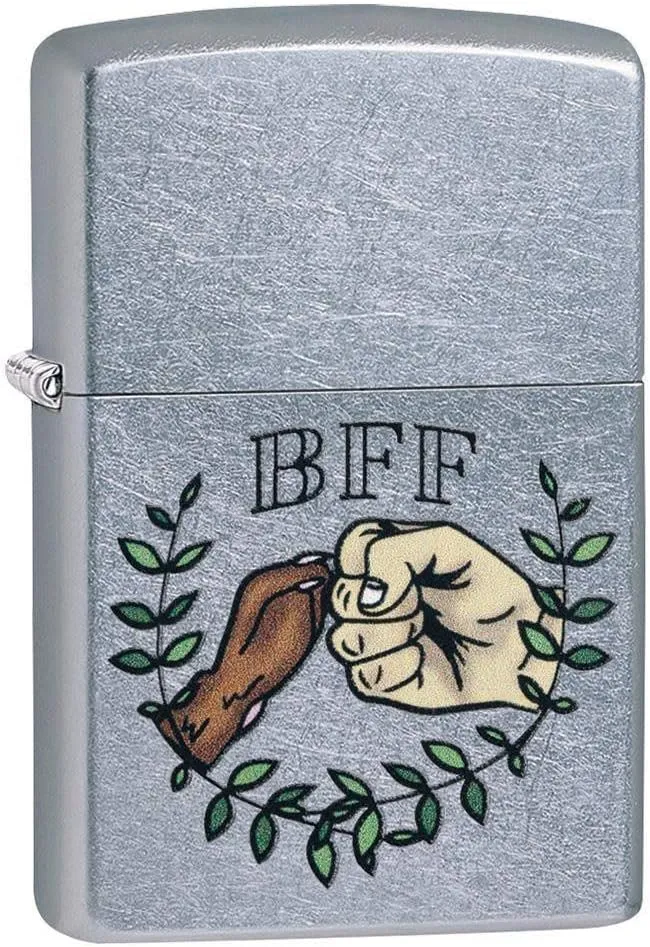 Zippo Paw Bump Design Street Chrome Pocket Lighter