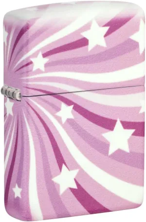 Zippo Pink Stars and Stripes Glow in The Dark Pocket Lighter