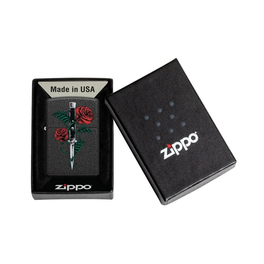 Zippo Rose Dagger Tattoo Design Lighter