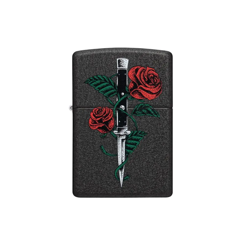 Zippo Rose Dagger Tattoo Design Lighter