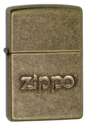 Zippo Stamp Antiqued Brass