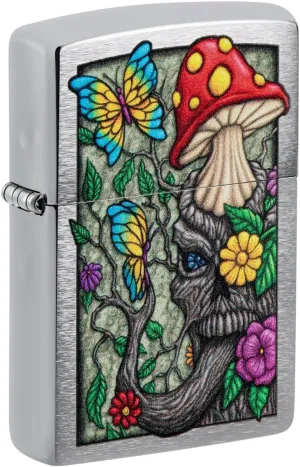 Zippo Unisex-Adult Outdoor Lighters, Freaky Nature Brushed Chrome