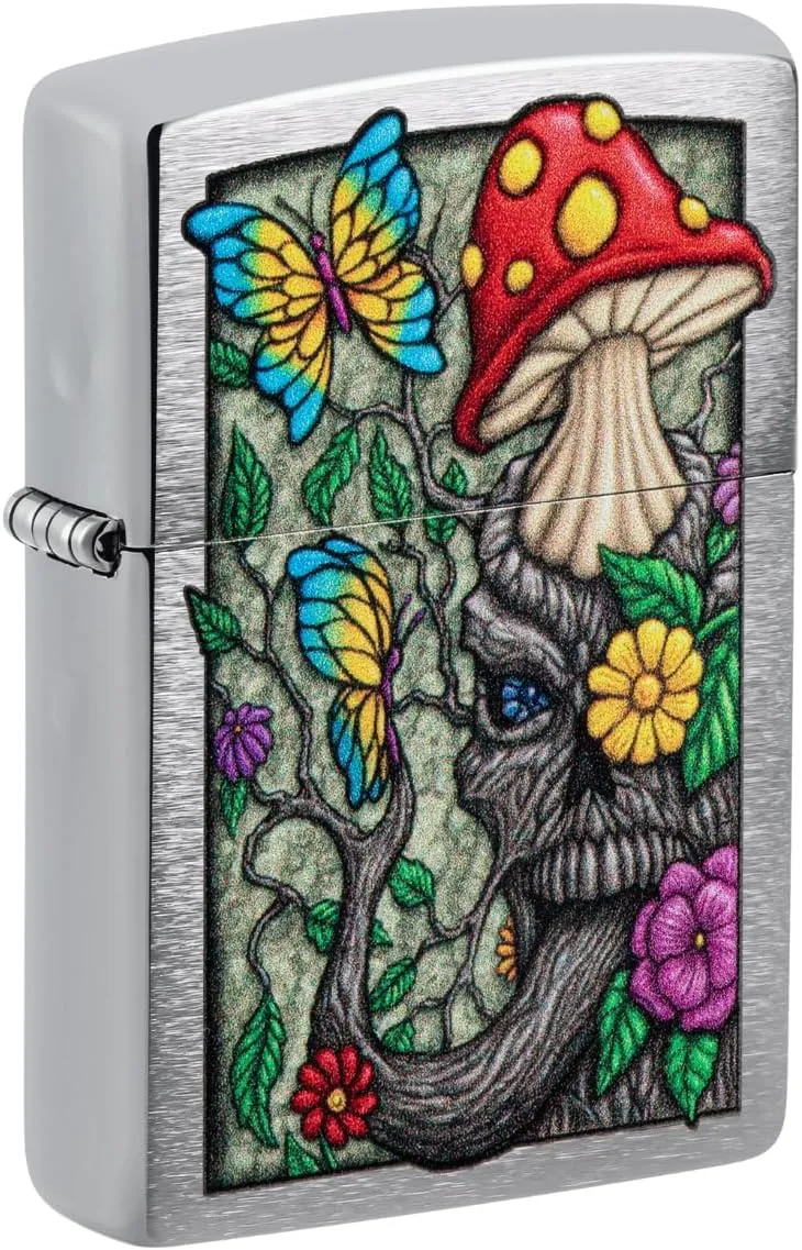 Zippo Unisex-Adult Outdoor Lighters, Freaky Nature Brushed Chrome