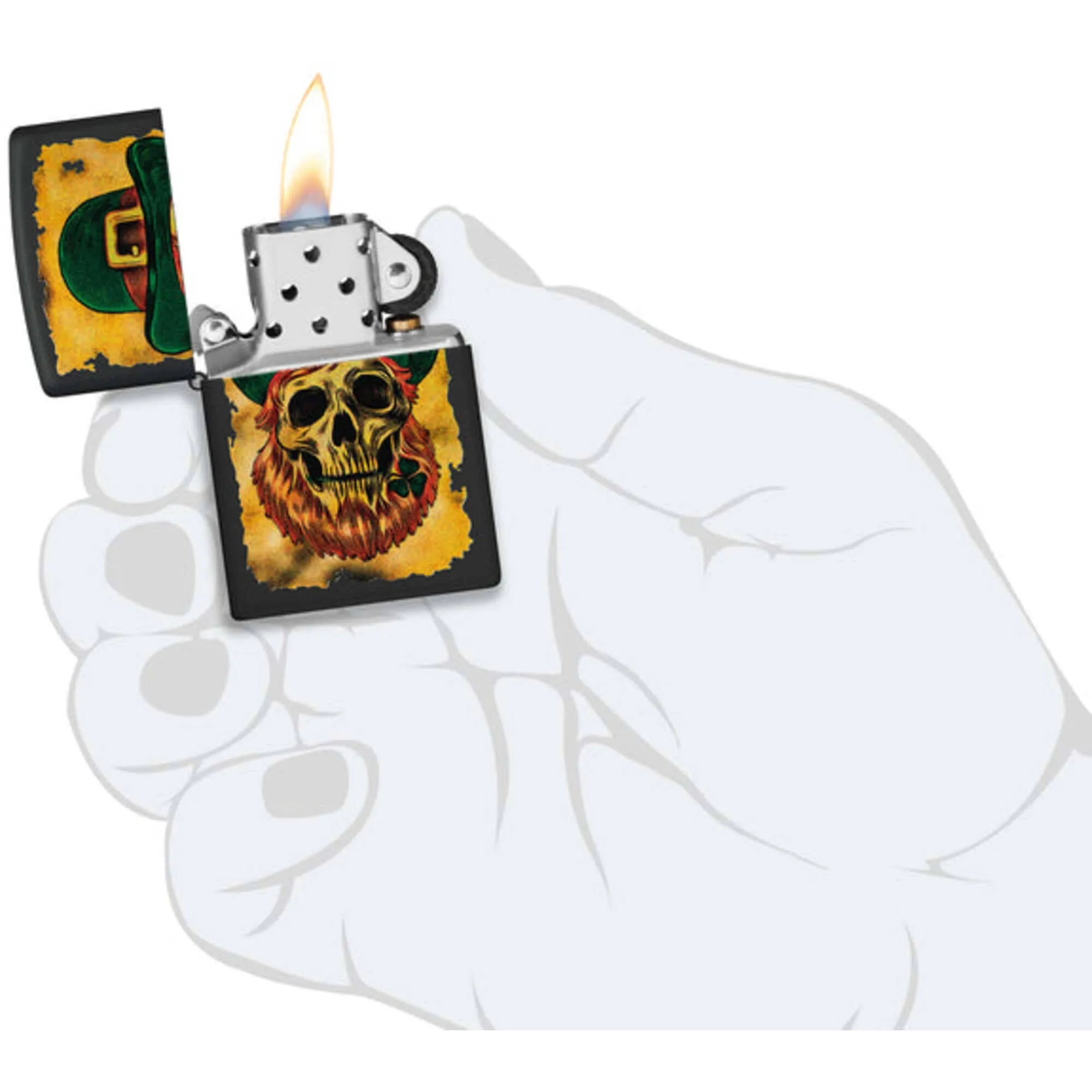 Zippo Windproof Pocket Lighter Lucky Map Design Classic Black Matte Finish 46244