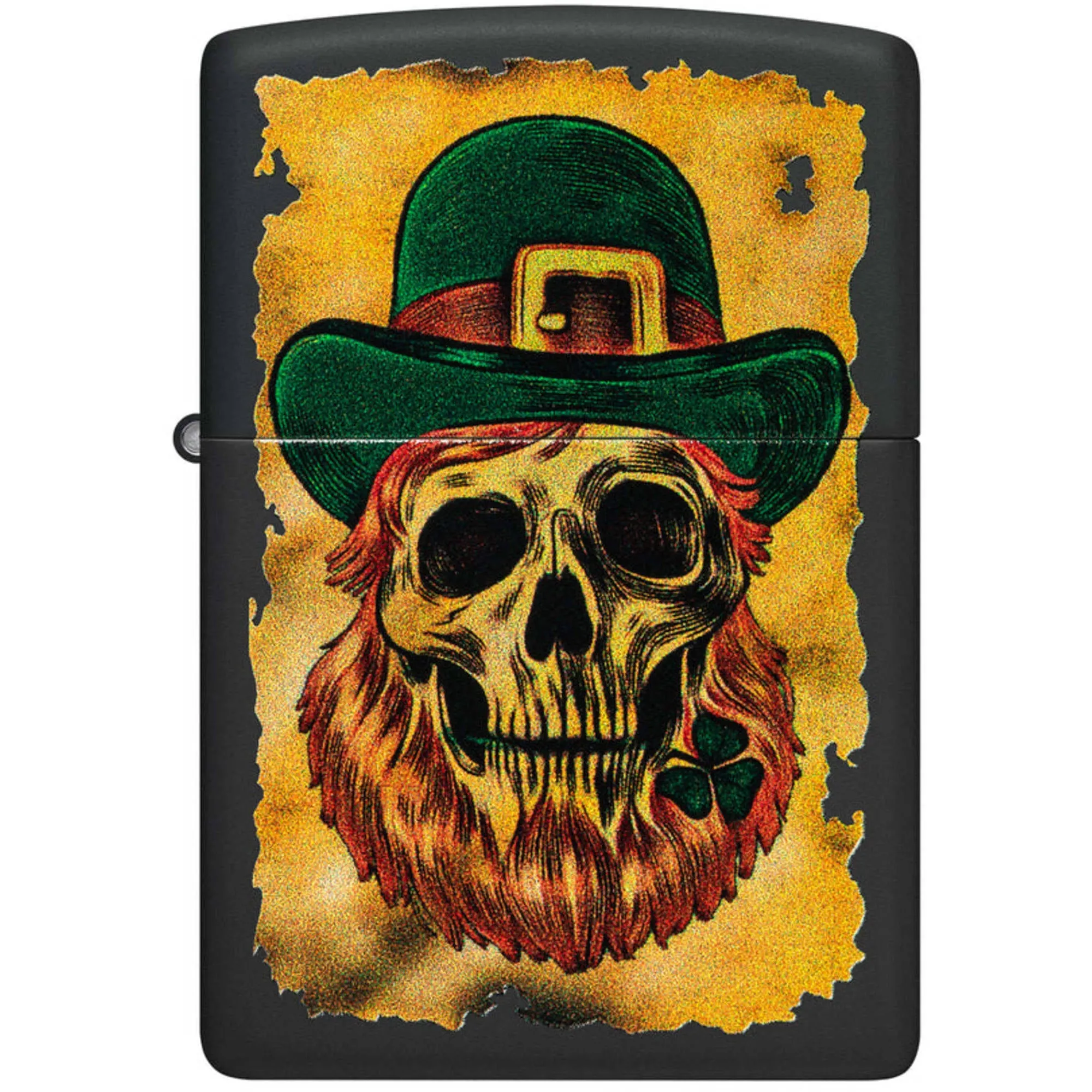 Zippo Windproof Pocket Lighter Lucky Map Design Classic Black Matte Finish 46244