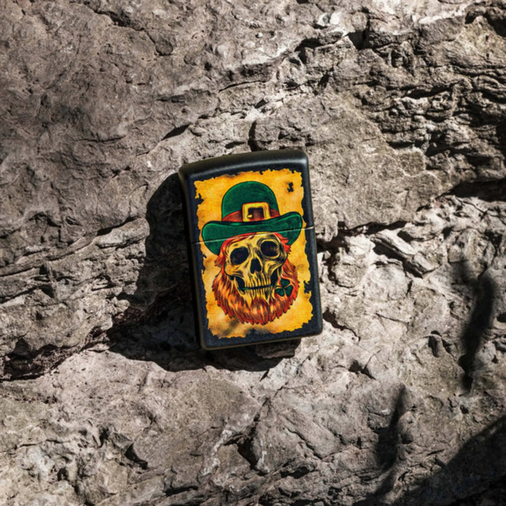 Zippo Windproof Pocket Lighter Lucky Map Design Classic Black Matte Finish 46244