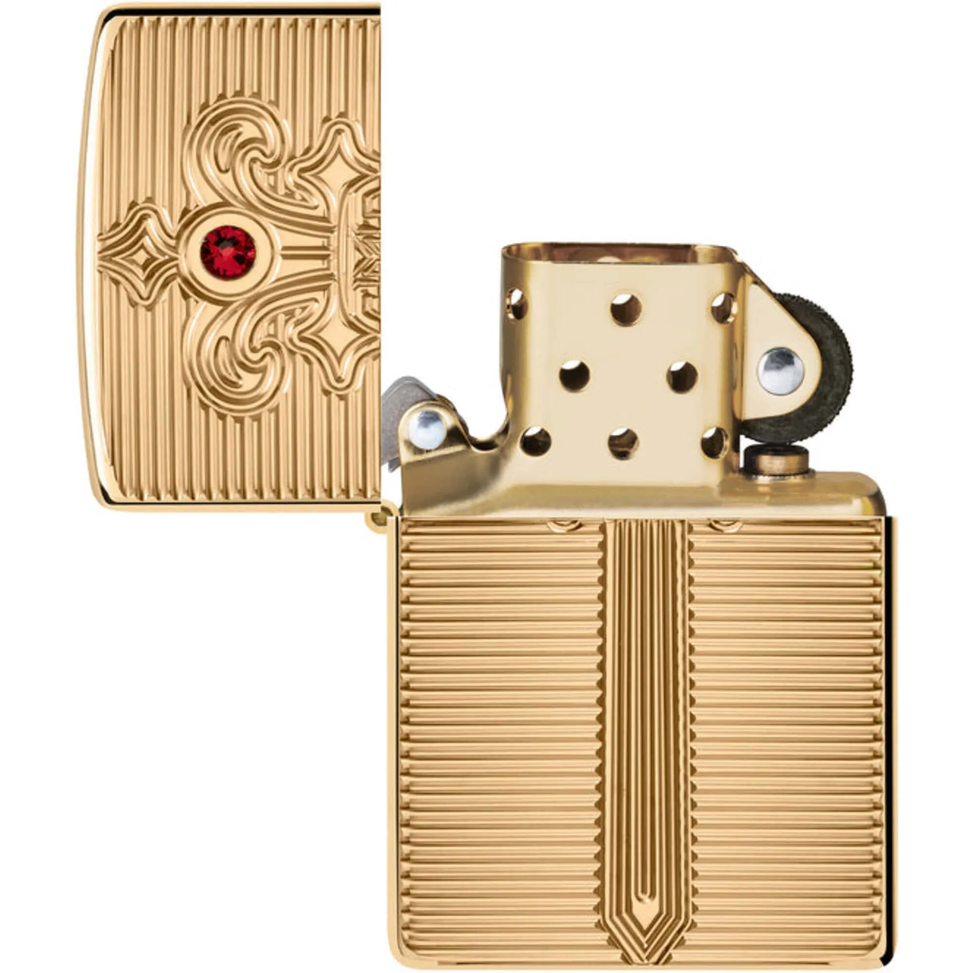 Zippo Windproof Pocket Lighter Royal Saber Design with Ruby-Red Crystal 46737