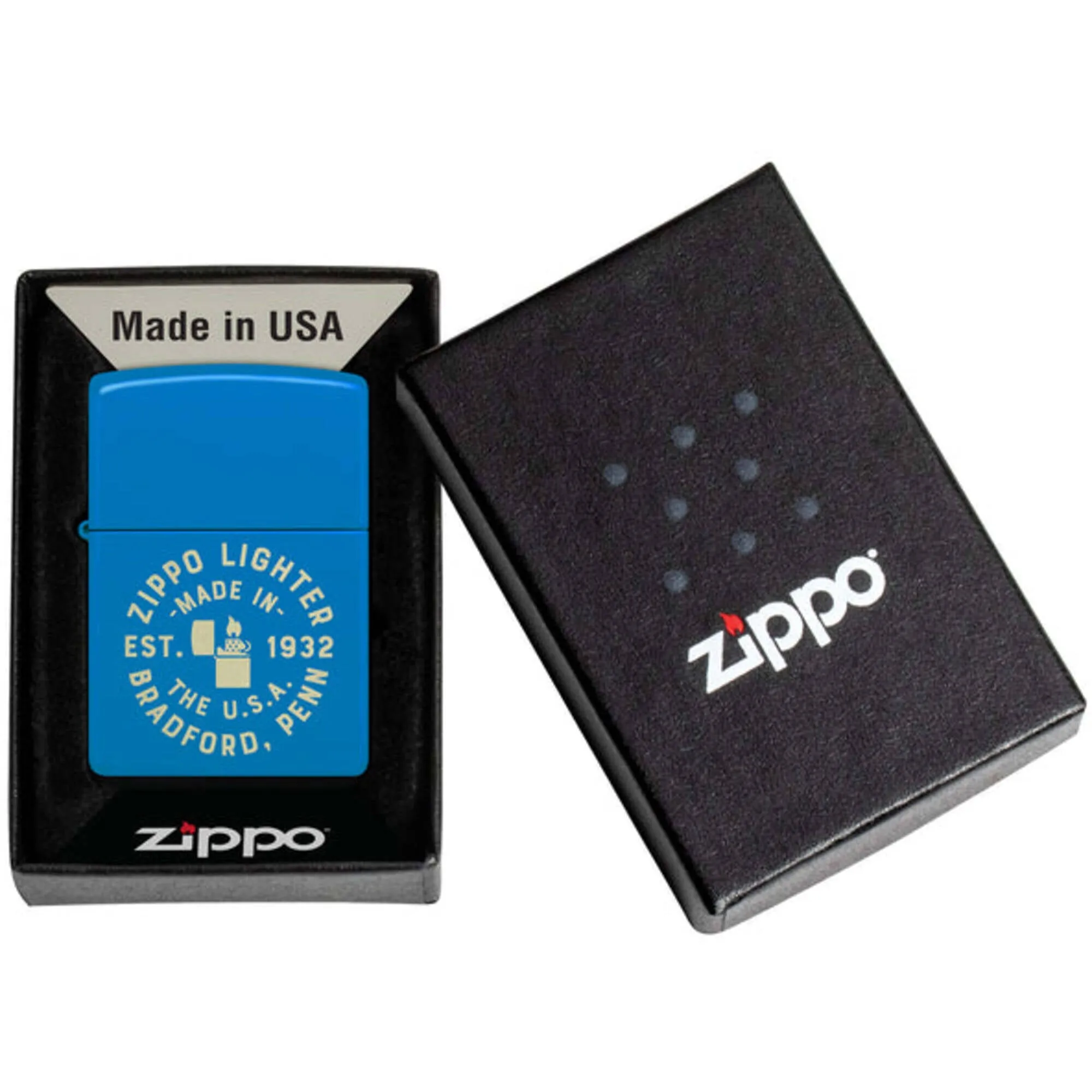 Zippo Windproof Pocket Lighter Zippo Seal design Sky Blue Matte Finish 46173