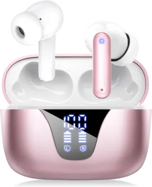 ZIUTY Wireless Earbuds, 2025 Bluetooth Headphones, 50hrs Stereo Deep Bass Ear Buds with Power Display Charging Case, buit in Mic, IPX5 Waterproof Headset for iPhone Andriod Phones