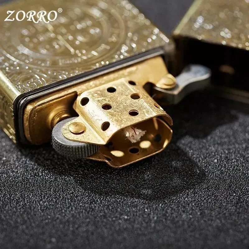 Zorro High-End Waterproof Kerosene Lighter Authentic Retro Heavy Duty Metal Gasoline Lighters Sealed Armor Design Men's Gift 912