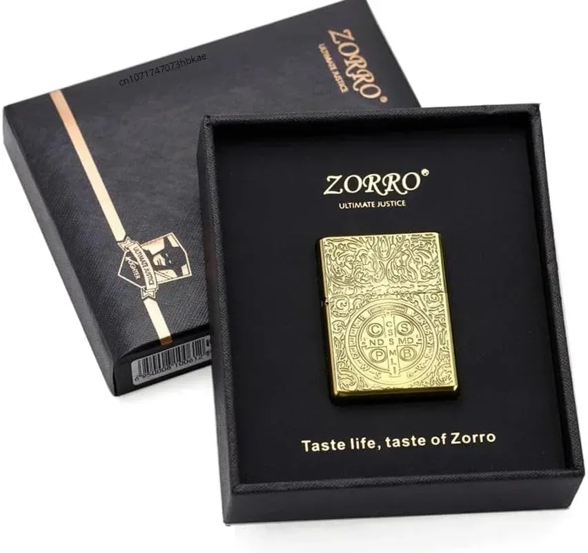 Zorro High-End Waterproof Kerosene Lighter Authentic Retro Heavy Duty Metal Gasoline Lighters Sealed Armor Design Men's Gift 912