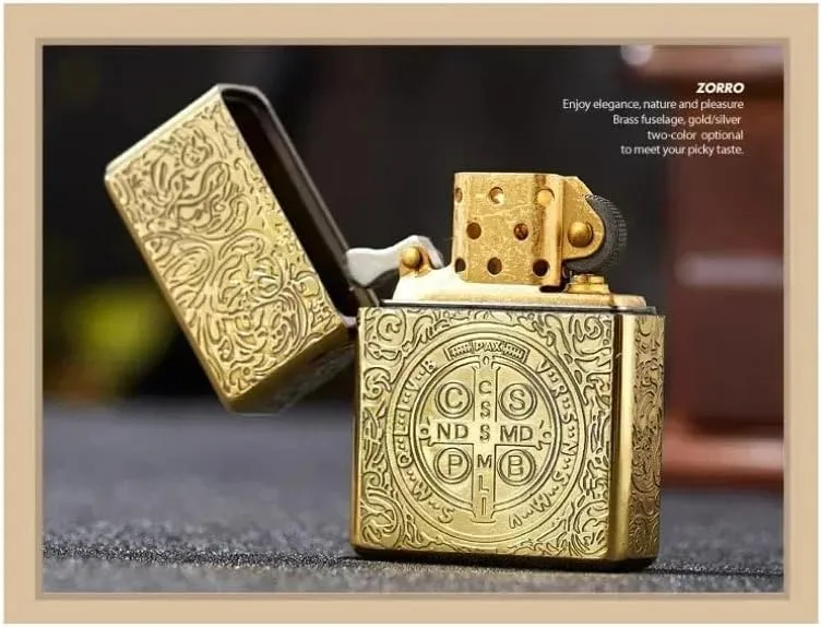 Zorro High-End Waterproof Kerosene Lighter Authentic Retro Heavy Duty Metal Gasoline Lighters Sealed Armor Design Men's Gift 912