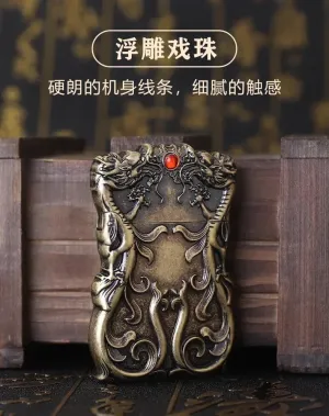 Zorro Premium Thin Kerosene Lighter – Embossed Dragon Design, Waterproof Vintage Style, Rare Limited Edition Collectible Original Brass