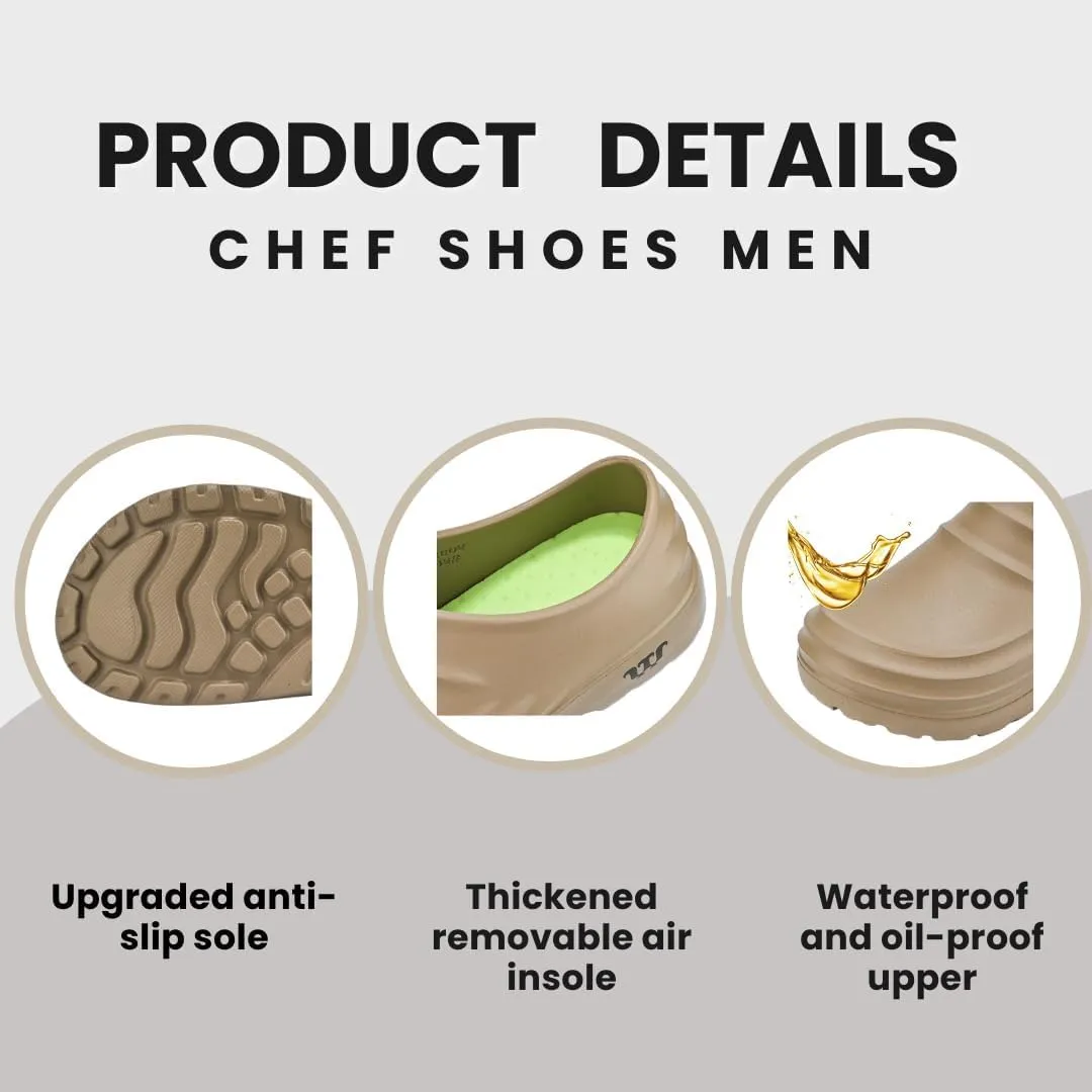ZSpzx Chef Shoes for Men Women,Chef Shoes Non Slip Oil Resistant Clogs for Women Work Shoes, Kitchen Waterproof Zapatos de Chef Nurse Shoes Lightweight Safety