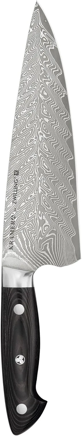 Zwilling 34891-201 Bob Kramer Chef Knife Euro Stainless Steel Chef Knife 7.9 inches (200 mm) Made in Japan Damascus Gyuto Knife, Multi-layer Steel, Made in Seki, Gifu Prefecture